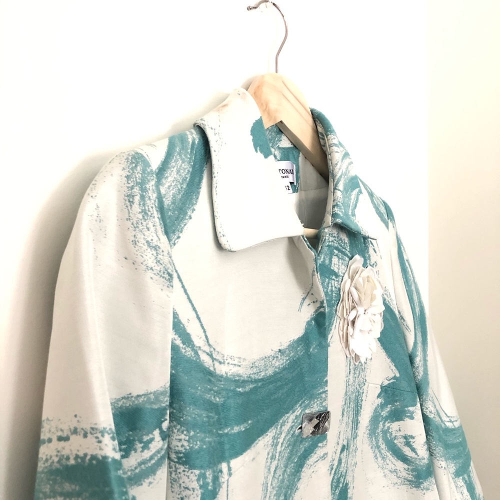 French Boutique Chic Spring Jacket Cottonade sz 10
